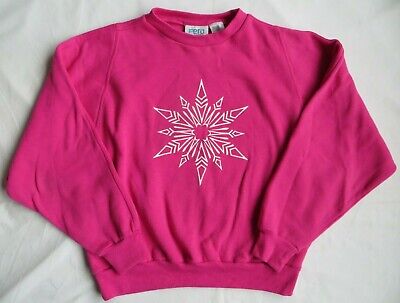 Fera Sports Vintage Ski Sweatshirt Snowflake Sweater Pink Womens Small Med • 26.99€