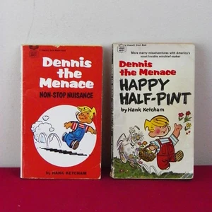 Dennis The Menace Paperback Books Non-Stop Nuisance & Happy Half-Pint 1967 & 70 - Picture 1 of 3
