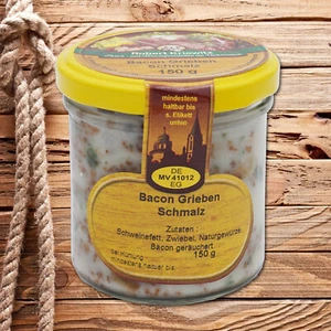 Bacon-Griebenschmalz im Glas - Schmalzglas - hausgemacht - 150g - Bild 1 von 2