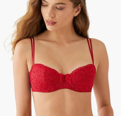 Sujetador para mujer b.tempt'd by Wacoal Ciao Bella Balconette rojo talla 34C 8117 Foto 1 de 2