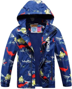 NWT $35 SZ s/m 8 YRS Boys Rain Jacket Outdoor Light Waterproof Raincoat Hooded - Picture 1 of 7