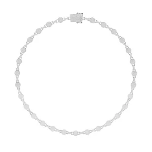 Collar de bola redonda MOISSANITE 25,42 quilates para hombre enchapado en oro de 14 k helado plateado - Imagen 1 de 18