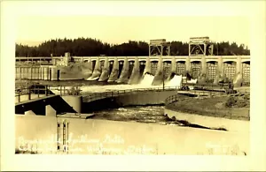 Postal con foto real RPPC Bonneville Spillway Gates río Columbia Oregón - Imagen 1 de 2
