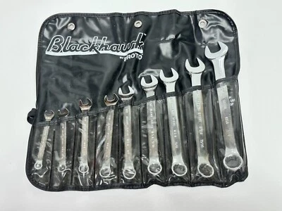 NOS Blackhawk USA 9pc SAE 1/4-3/4” Full Polish Combination Wrench Set, 12 Point - Image 1 of 4