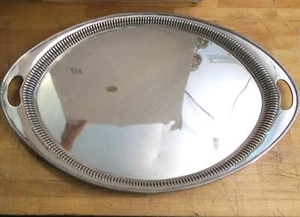 Enorme bandeja de barra manipulada de 28,5" CARRINGTON 130 Regent St placa de plata antigua c1880 - Imagen 1 de 10