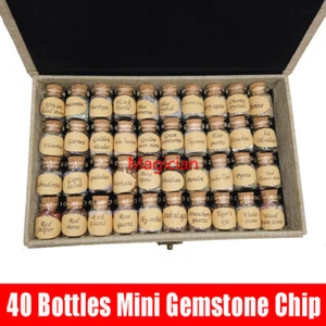 Juego de 40 mini botellas de piedras preciosas con astillas de cristal gema de curación Reiki Wicca piedras - Imagen 1 de 12