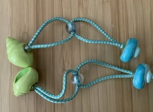 Gymboree 2004 SPLASH Hair Pony Elastics Blue Green Shells RARE - Picture 1 of 4
