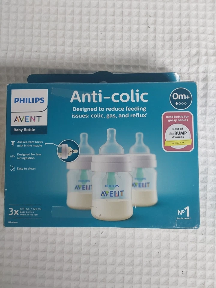 Детская бутылочка Philips Avent против колик 0 мес+ 4 унции - 3 упаковки - Изображение 1 из 1