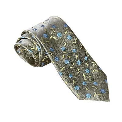 Новый Canali 1934 шеи галстук мужской золото и синий цветочный цветы тонкий шелк Италии $395 - Изображение 1 из 4