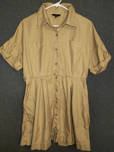Banana Republic Shirt Dress Women’s M Tan Utility Button Front Safari Style - Picture 1 of 4