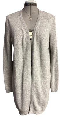 Peck &  Peck 2 Ply Cashmere Open Long Cardigan Size M Pit To Pit 20” L 34” Gray - Image 1 of 4