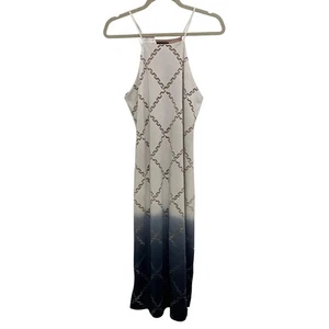 Sleeveless Halter Maxi Dress Geometric Print & Ombre Dip Dye Design Womens M NWT - Picture 1 of 10