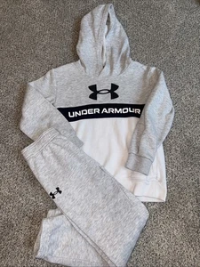 UNDER ARMOUR Boy's Fleece Tracksuit Set - Hoodie/Joggers 2-Piece Set - Picture 1 of 7
