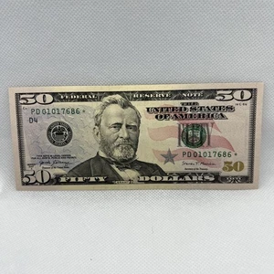 Series 2017A US Fifty Dollar Bill Star Note $50 Cleveland PD 01017686* - Picture 1 of 2