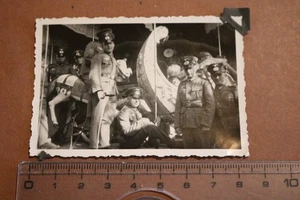 great old photo soldiers posing at children's carousel - Picture 1 of 4