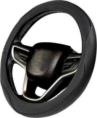 Faux Leather Car Steering Wheel Cover for Suzuki Swift S-Cross Ignis Vitara Black - Image 1 of 4