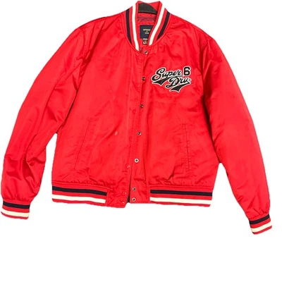 Куртка Superdry Varsity Bomber LOS ANGELES Campus красная унисекс размер измеренный - Изображение 1 из 4
