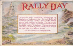 Postcard Christian Church Rally Day 1917 Columbus Ohio Postmark - Picture 1 of 1