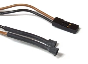 2-Pin Header Crimp Connector Female Terminal Power Twin Cable Brown Black 45cm - Picture 1 of 1