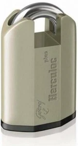 Godrej Herculoc Plus Satin Nickel Padlock with 4 Keys India's Most Secured Locks - Picture 1 of 4