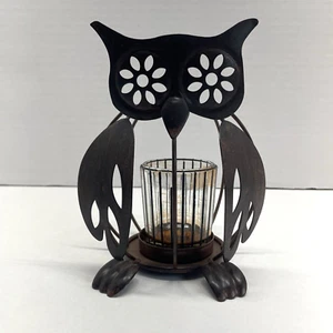 Owl Candle Holder Metal Yankee Candle Votive Tea Light Cage Style Primitive Bird - Picture 1 of 9