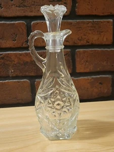 Vintage Anchor Hocking Pressed Glass Cruet Bottle Vinegar Oil - Picture 1 of 6