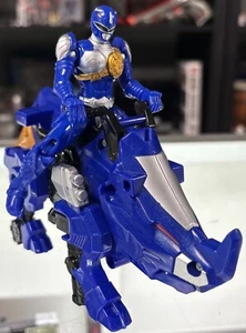 Power Rangers Dino Thunder Blue Ranger  Triceritops Zord Vehicle Bandai BVS Rare - Picture 1 of 7