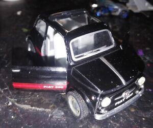 Kinsmart Black Fiat 500 Diecast Pullback Toy Car 1:24 Scale -Many Die Cast Avail