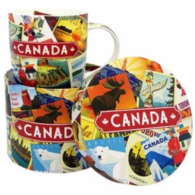 PCFSOU Canada Porzellan Kaffeetasse incl.Gift Box Collage Kanada coffee mug