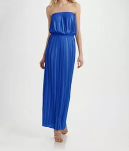 NEW BCBGMAXAZRIA MATEO STRAPLESS PLEATED SATEEN DRESS TKY6M559/L158A SIZE S - Picture 1 of 2