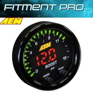 AEM X-Series Pressure 0-15 psi Electronic Digital Gauge Kit Boost Black 30-0309 - Picture 1 of 3