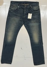 Cone Mills, Selvedge Denim Jeans NWT, Outlander 30x30 Dark Wash Distressed Slim