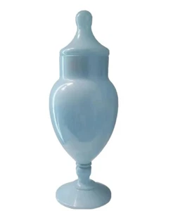 Glass Urn or Lidded Vase 1960s 8" Tall - Picture 1 of 3
