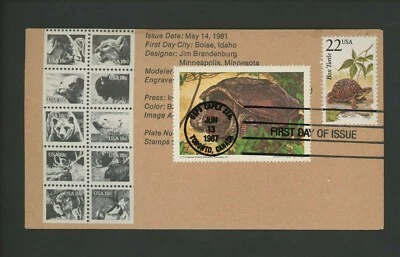 Ranto Cachet US FDC #2326 1987 Wildlife Series on 1880-89 NWF Seal Box Turtle - Image 1 of 2
