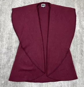 Mud Pie Cardigan Womens One Size Red Wool Blend Waterfall Felt Open - Picture 1 of 10