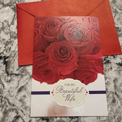 Tarjeta de felicitación grande de 5,5”x8” Día de San Valentín para mi hermosa esposa amor Foto 1 de 4