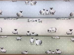 *NUEVO* Tela con estampado de algodón para ovejas Fryetts. Tapicería/cortinas/artesanías - Imagen 1 de 7