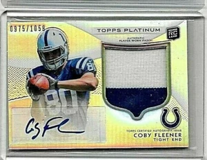Parche Coby Fleener 2012 Topps Platinum 2 colores y autógrafo certificado# - Imagen 1 de 1