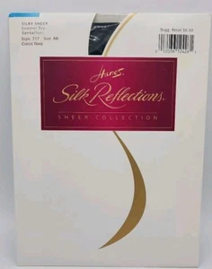 Vtg 90s Hanes Pantyhose Silky Sheer Classic Navy Size AB NEW - Picture 1 of 2