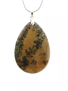 Multicolor Phantom Quartz Jasper Pendant Necklace w/Sterling Silver Chain - Picture 1 of 1