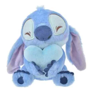 Disney Store Japan Lilo & Stitch Heart Hugging Stitch Fluffy Plush Keychain Clip - Picture 1 of 9