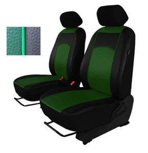 Green Eco-Leather Universal Front Seat Covers 1+1 for FORD ESCORT 1995-2002 - Picture 1 of 4