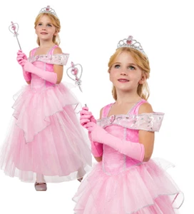 Rosa Principessa Costume Ragazze Fiarytale Fairy Libro Giorno Completo Bambini - Foto 1 di 5