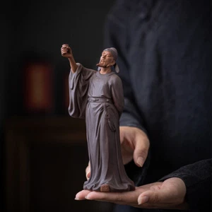 Figura Antigua Li Bai Estilo Chino Sala Enrejado Gabinete Estudio Decoración - Imagen 1 de 12