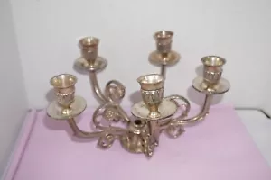 Vintage Candelabra 5 Arm Silver Plate Candle Holder / Candelabra Top ? - Picture 1 of 15