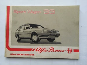 ALFA ROMEO ALFA 33 SPORT WAGON LIBRETTO USO MANUTENZIONE  EDIZ.  02/1988   (633) - Foto 1 di 10