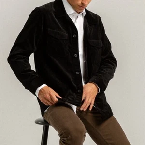 NN07 No Nationality Bernard Pana Sobrecamisa Chaqueta Negro Mezcla Algodón L Grande - Imagen 1 de 9