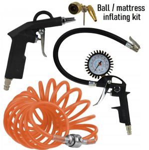 Air Compressor Accessories 6 Pcs Tool Kit Blow Gun Pressure Gauge Hose Ball Mate