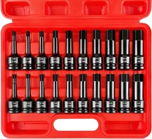 1/2" Drive Master Impact Hex Bit Set, 20 Piece Hex Driver Socket Set, Allen Bit - Picture 1 of 4