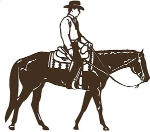 Cowboy Riding Horse Rodeo Equestrian Car Truck Window Vinyl Decal Sticker - Picture 1 of 2